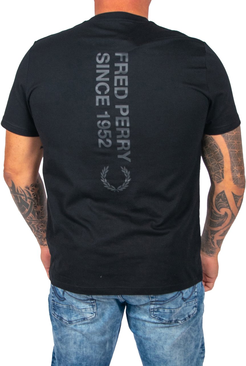 Fred Perry Fred Perry Bold Branding T-Shirt Zwart