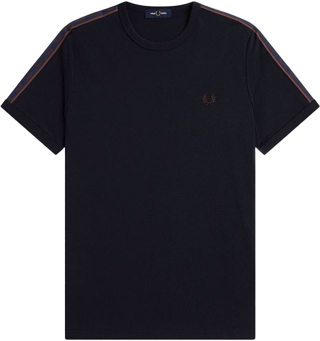 Fred Perry Fred Perry Contrast Tape Ringer T-Shirt Blauw