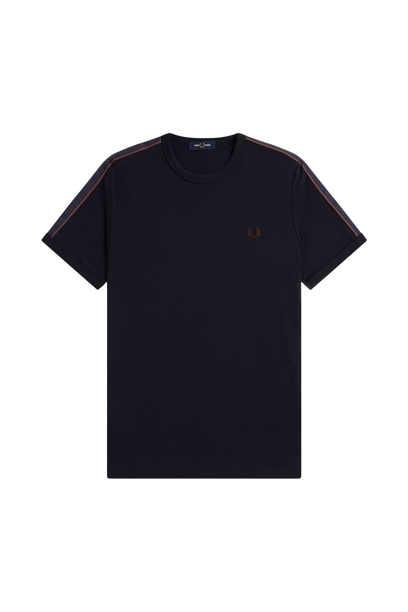 Fred Perry Fred Perry Contrast Tape Ringer T-Shirt Blauw