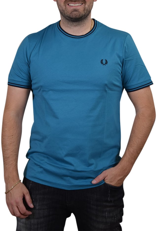 Fred Perry Fred Perry Twin Tipped T-Shirt Blauw