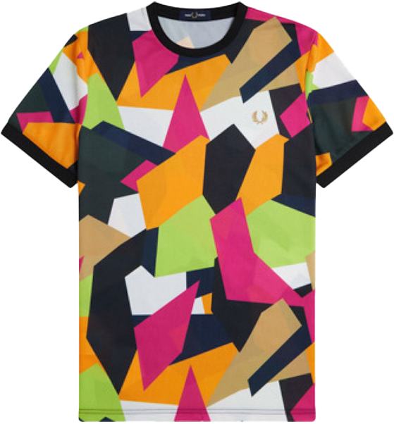 Fred Perry Fred Perry On Court Printed T-Shirt Blauw