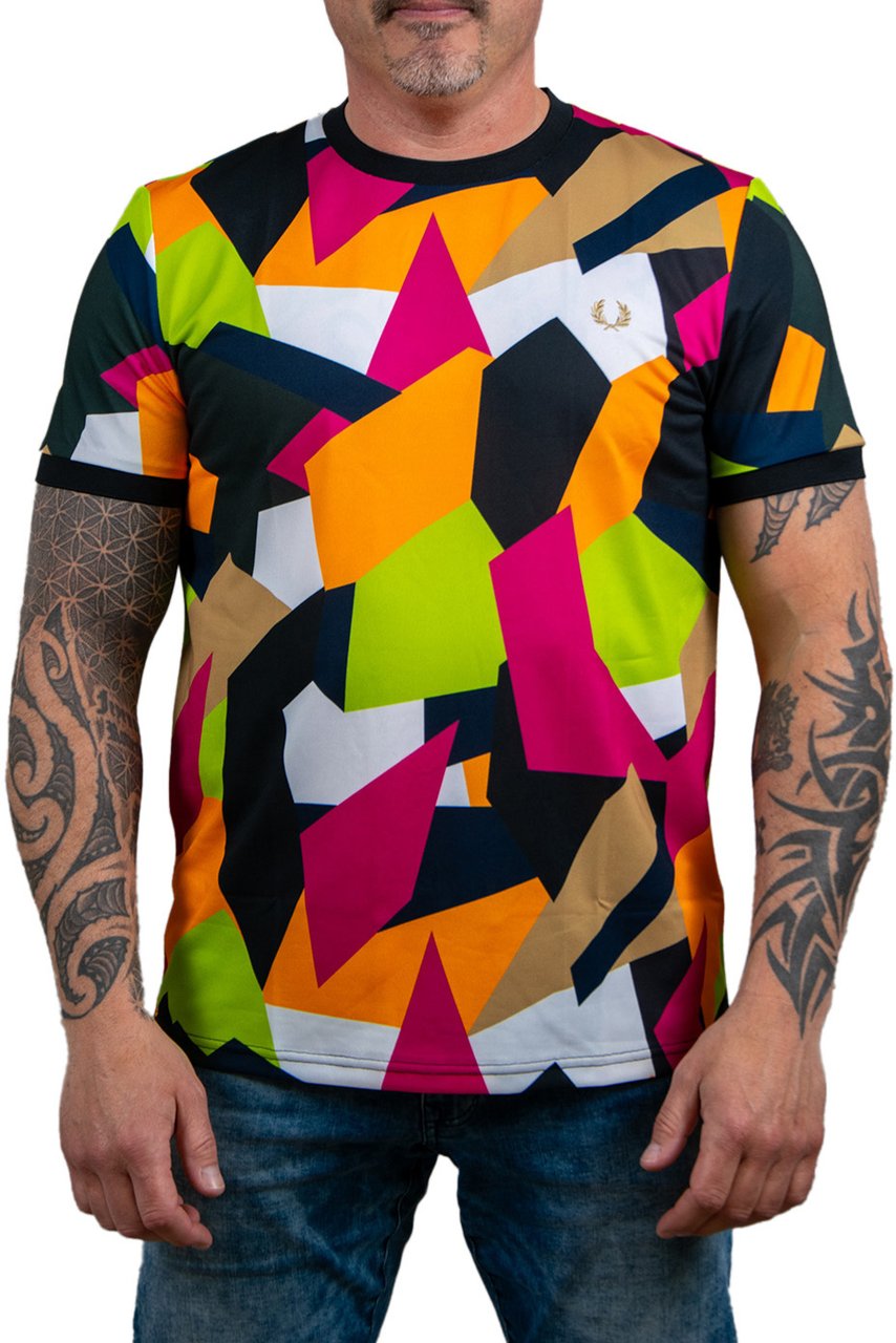 Fred Perry Fred Perry On Court Printed T-Shirt Blauw