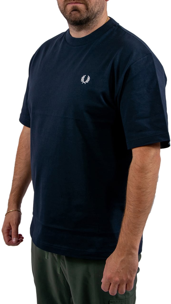 Fred Perry Fred Perry Back Print Fred Perry Text T-Shirt Blauw