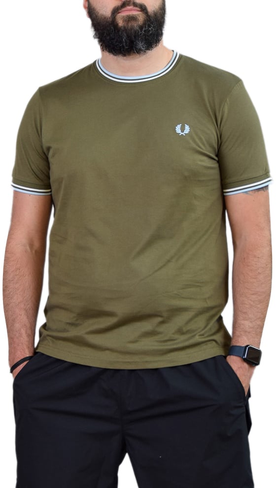 Fred Perry Fred Perry Twin Tipped T-Shirt Groen
