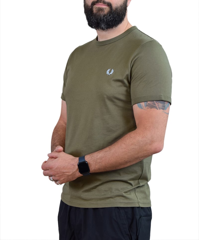 Fred Perry Fred Perry Ringer T-Shirt Groen