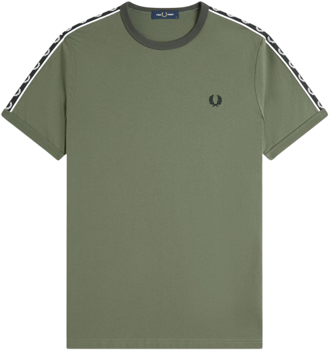 Fred Perry Fred Perry Contrast Tape Ringer T-Shirt Groen