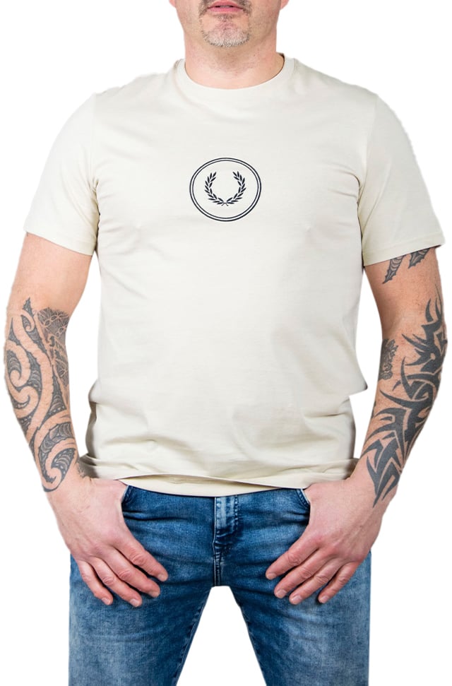 Fred Perry Fred Perry Circle Branding T-Shirt Beige