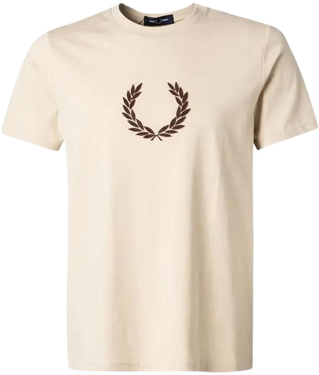 Fred Perry Fred Perry Textured Laurel Wreath T-Shirt Beige