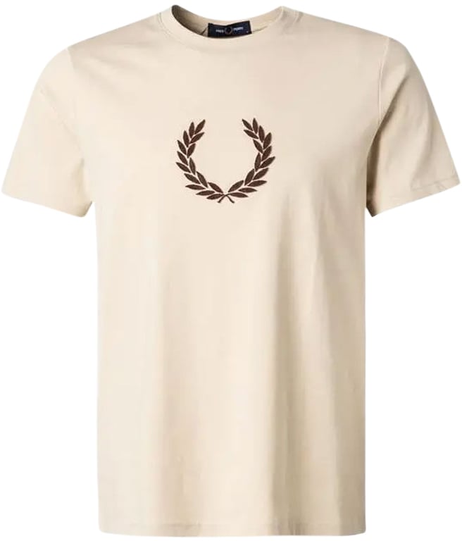 Fred Perry Fred Perry Textured Laurel Wreath T-Shirt Beige