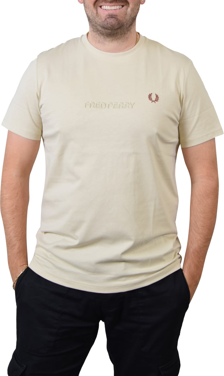 Fred Perry Fred Perry Fred Perry Embroidery T-Shirt Beige