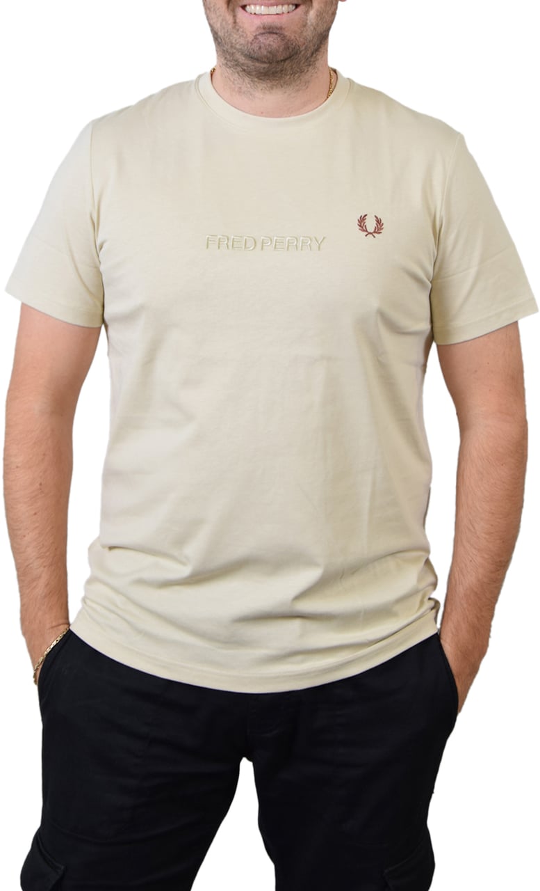 Fred Perry Fred Perry Fred Perry Embroidery T-Shirt Beige
