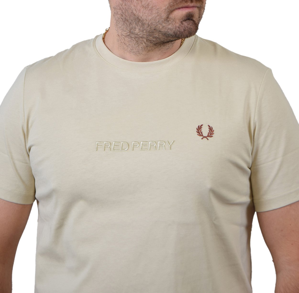 Fred Perry Fred Perry Fred Perry Embroidery T-Shirt Beige