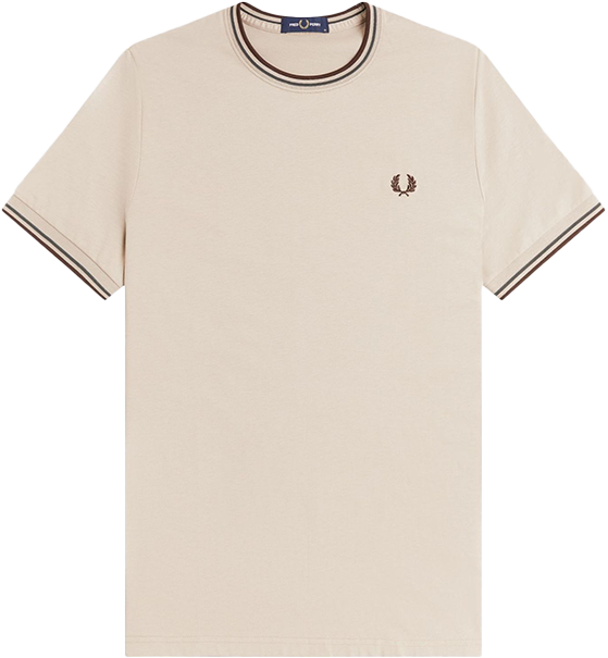 Fred Perry Fred Perry Twin Tipped T-Shirt Beige