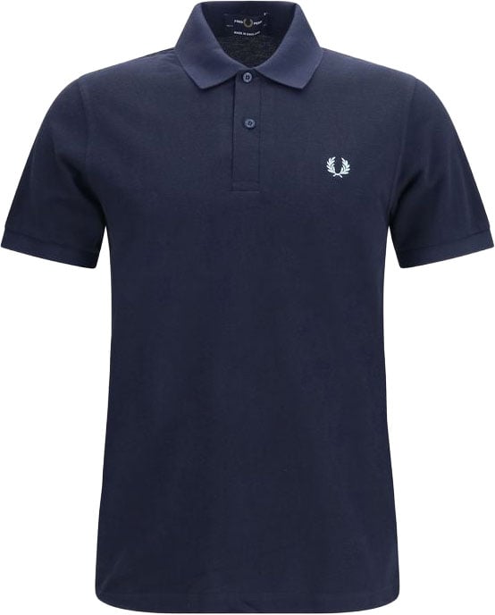 Fred Perry Blue Cotton Polo Shirt Blauw
