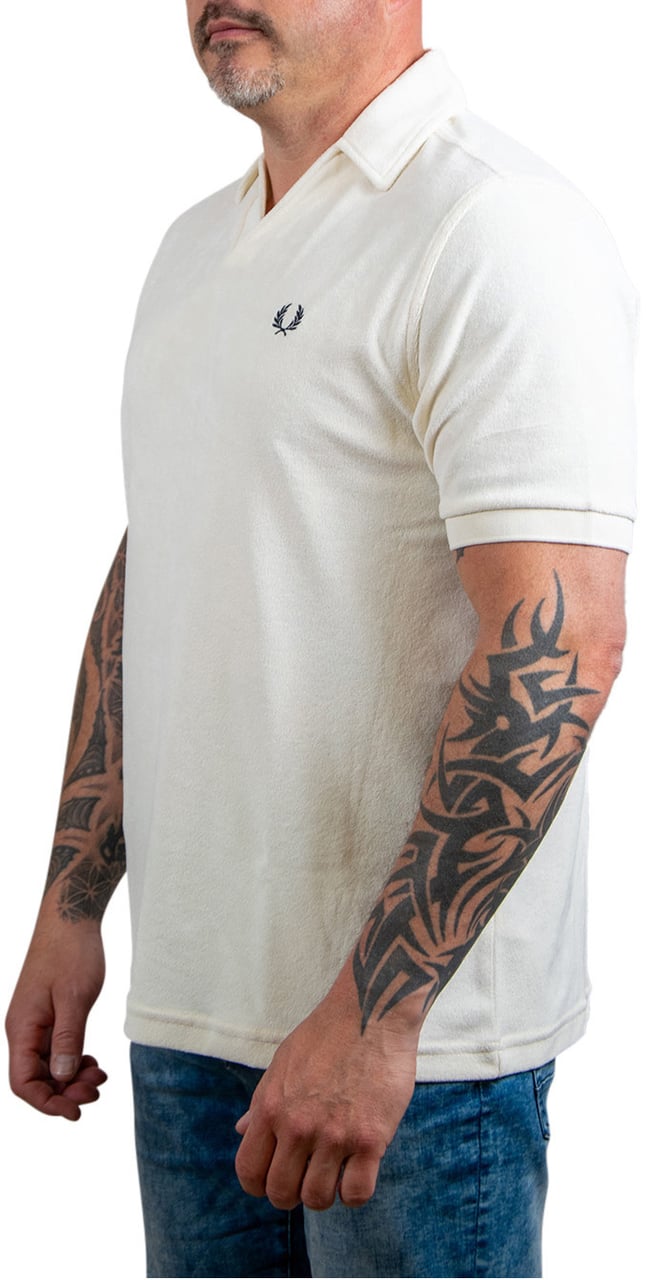 Fred Perry Fred Perry Open Collar Toweling Polo Beige
