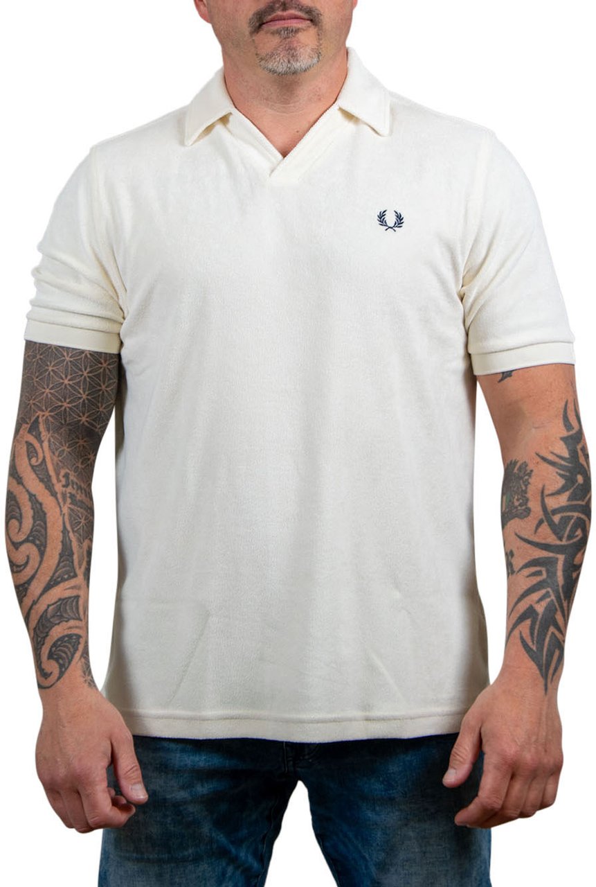 Fred Perry Fred Perry Open Collar Toweling Polo Beige