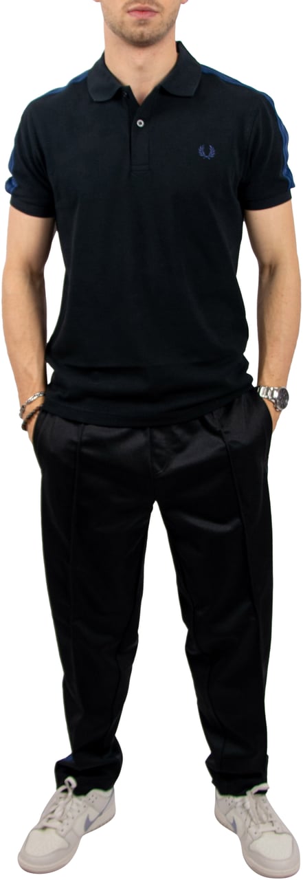 Fred Perry Fred Perry Mesh Taped Polo Shirt Zwart
