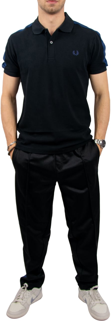 Fred Perry Fred Perry Mesh Taped Polo Shirt Zwart