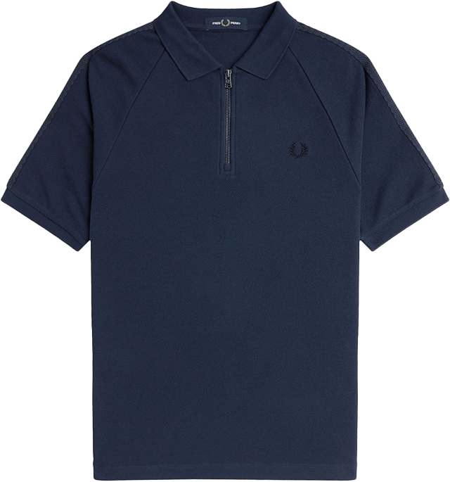 Fred Perry Fred Perry Honeycomb Taped Polo Shirt Blauw