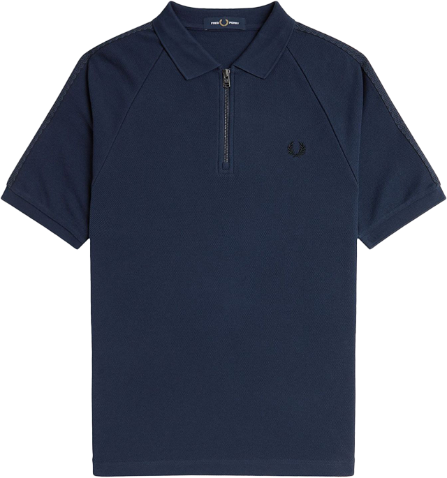 Fred Perry Fred Perry Honeycomb Taped Polo Shirt Blauw