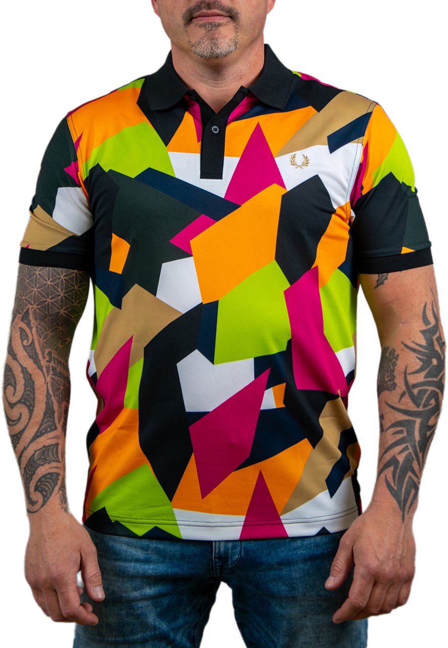 Fred Perry Fred Perry On Court Printed FP Shirt Blauw