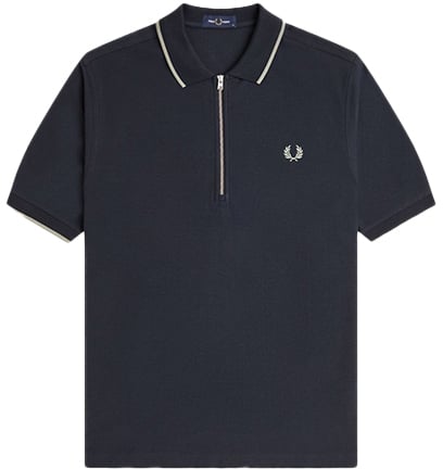Fred Perry Crepe Pique Polo Shirt Blauw