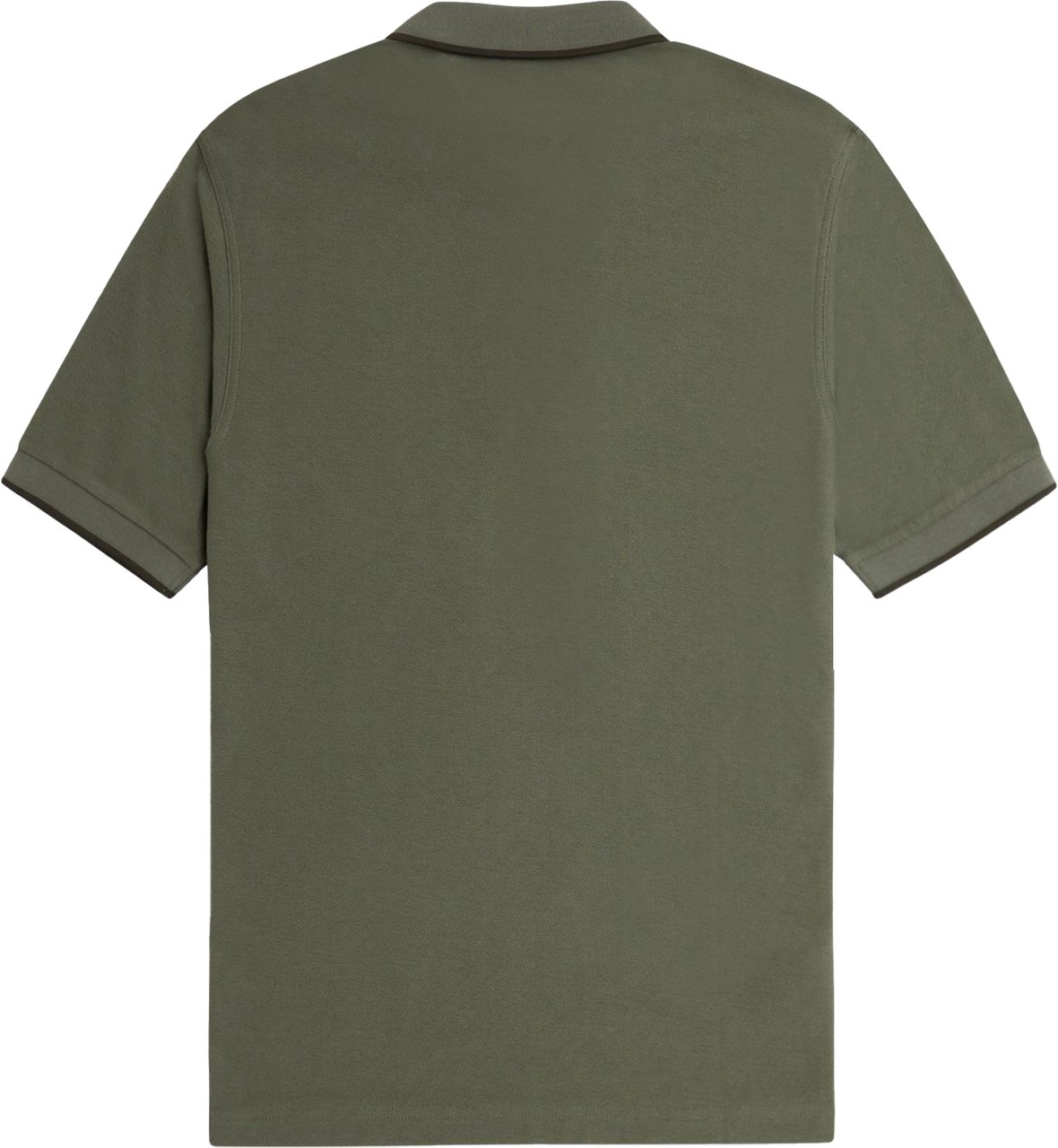 Fred Perry Fred Perry Crepe Pique Zip Neck Polo Shirt Groen