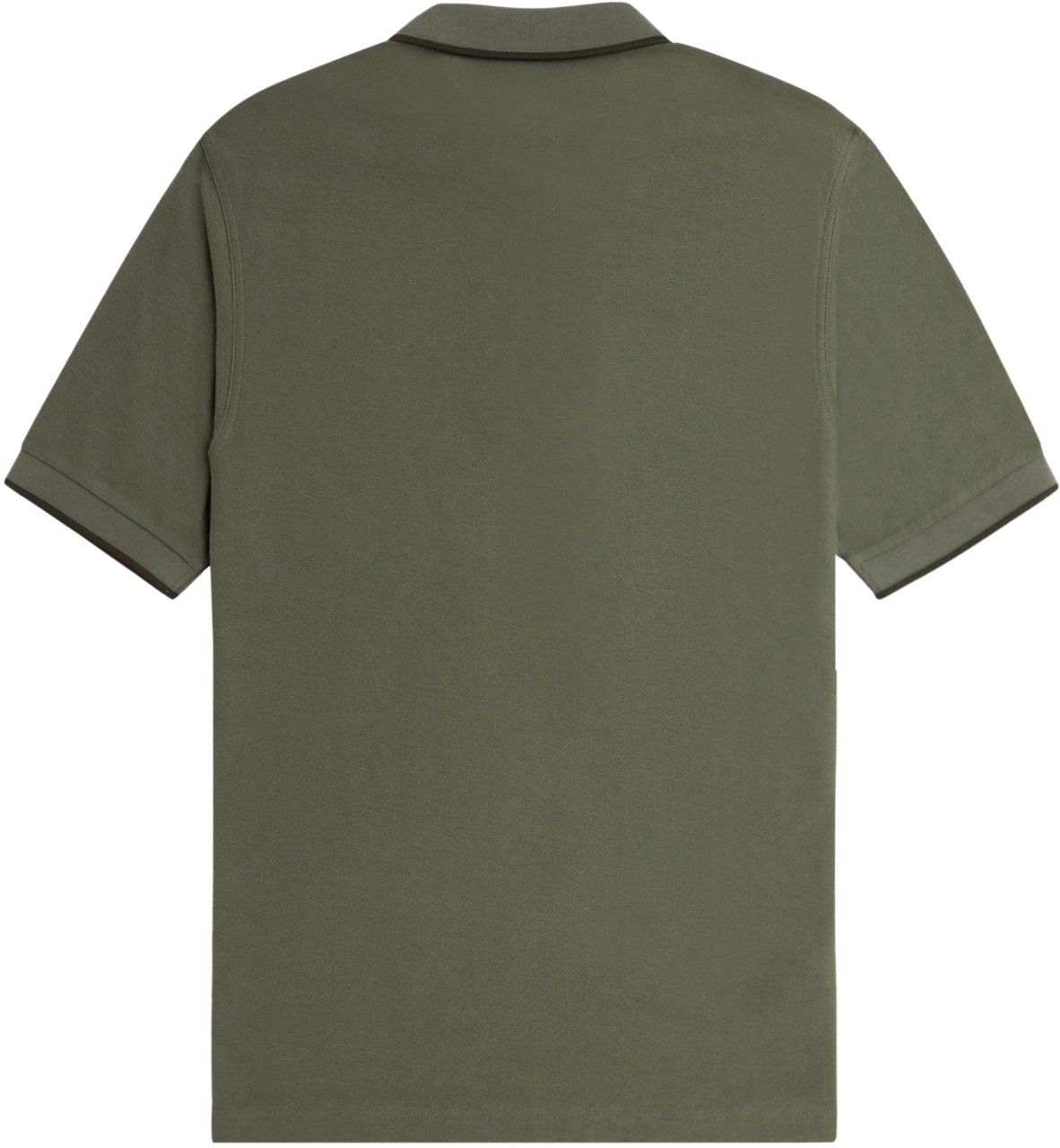 Fred Perry Fred Perry Crepe Pique Zip Neck Polo Shirt Groen