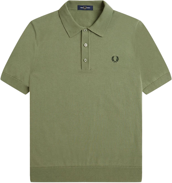 Fred Perry Fred Perry Cotton Knitted Shirt Groen