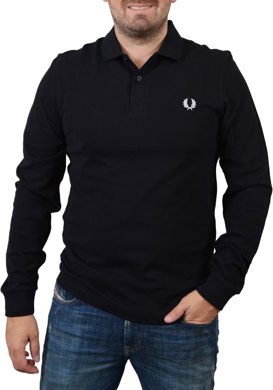 Fred Perry Fred Perry LS Plain Fred Perry Shirt Zwart