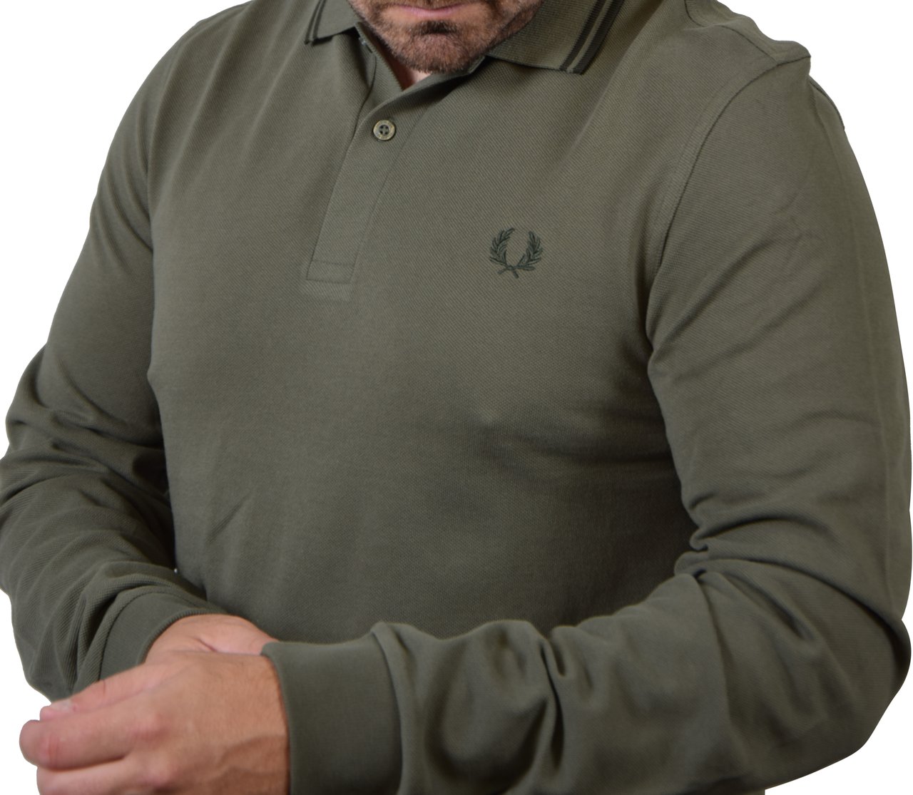 Fred Perry Fred Perry LS Twin Tipped Shirt Groen