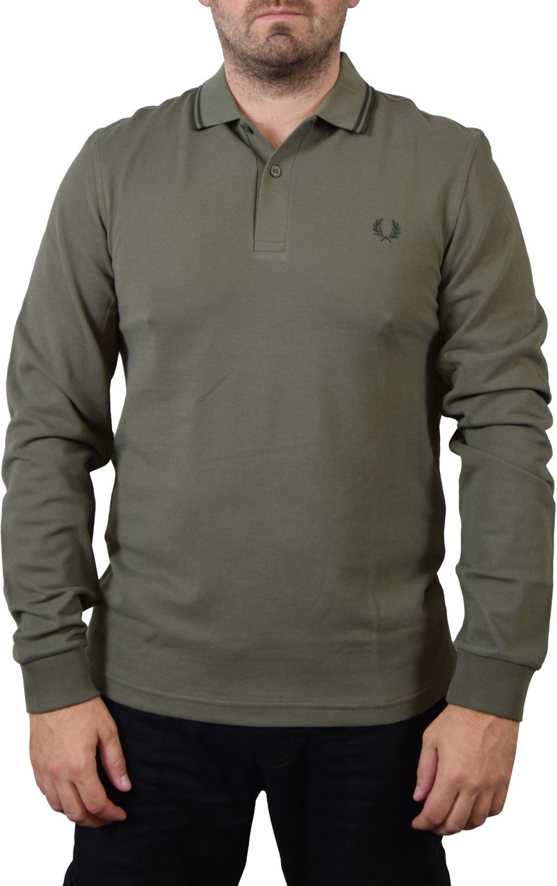 Fred Perry Fred Perry LS Twin Tipped Shirt Groen