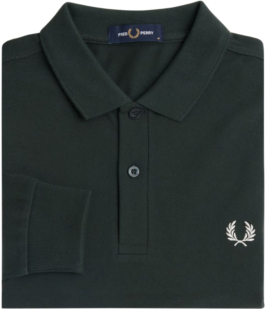 Fred Perry Fred Perry LS Plain Fred Perry Shirt Groen