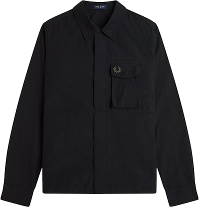 Fred Perry Fred Perry Poplin Overshirt Zwart