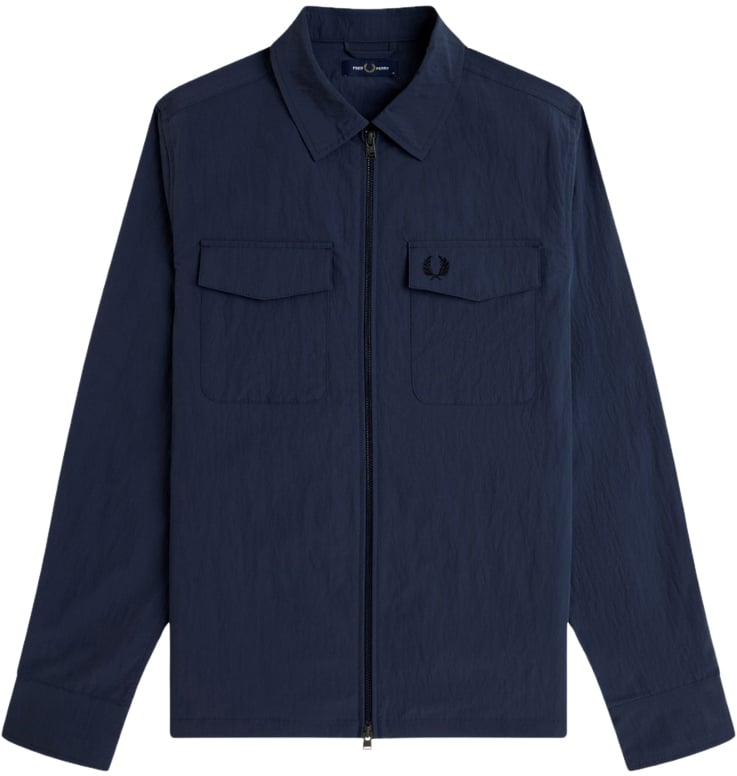 Fred Perry Zip Through Overshirt Blauw