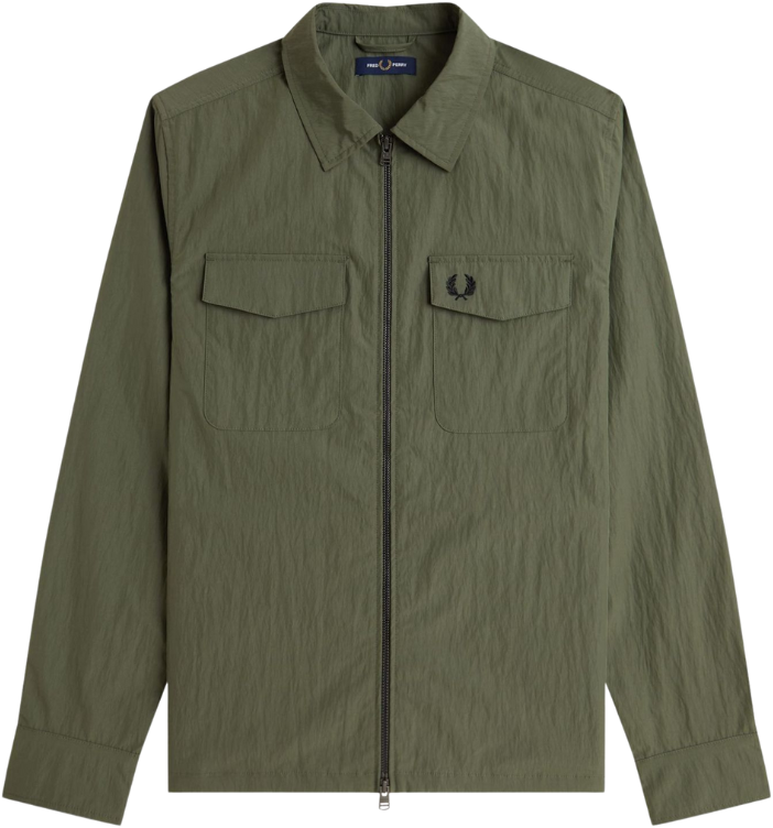 Fred Perry Fred Perry Zip Through Overshirt Groen