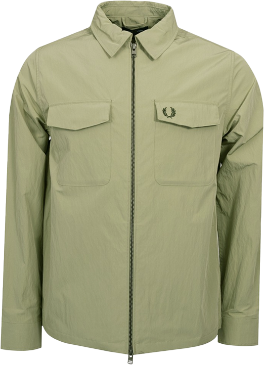 Fred Perry Fred Perry Zip Through Overshirt Groen