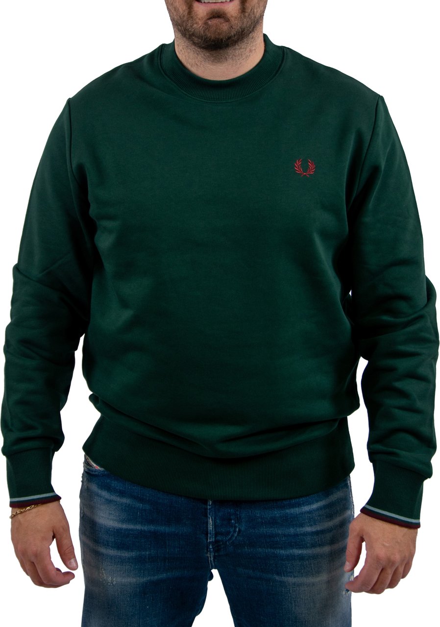 Fred Perry Fred Perry Crew Neck Sweatshirt Groen
