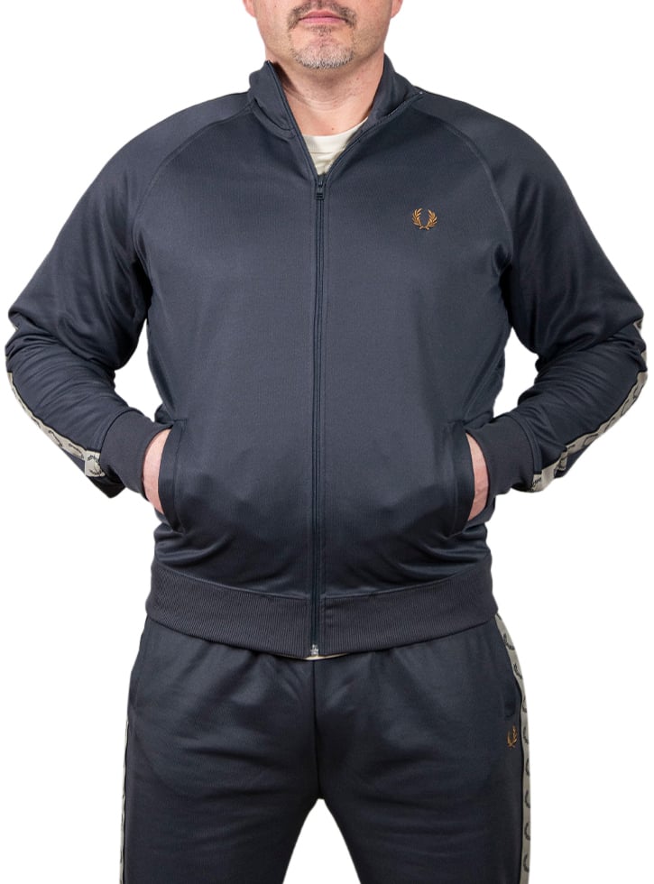 Fred Perry Fred Perry Contrast Tape Track Jacket Grijs