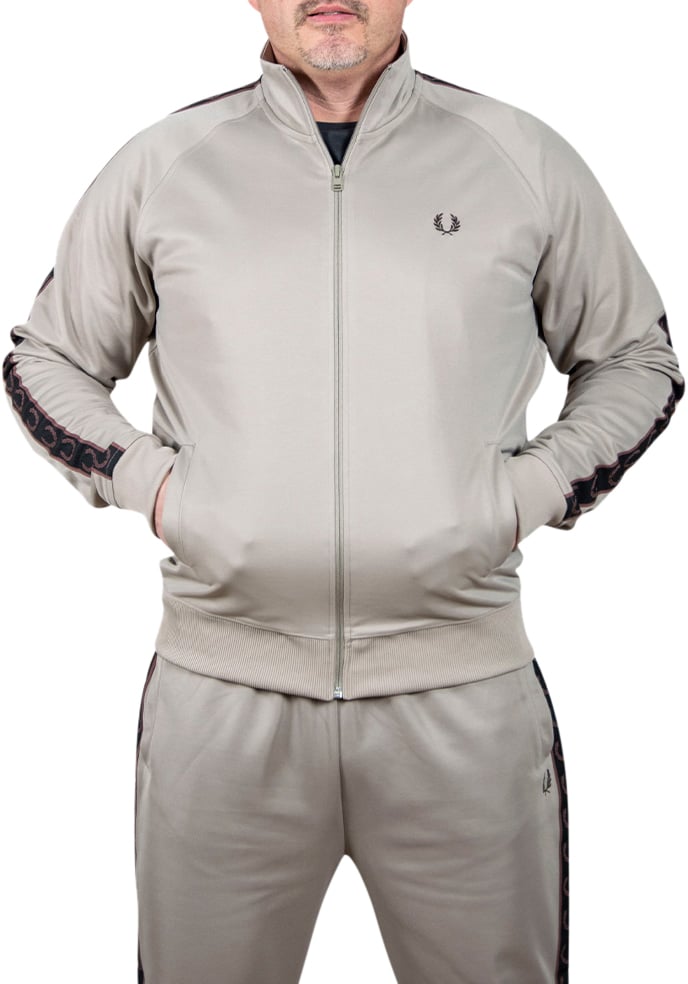 Fred Perry Fred Perry Contrast Tape Track Jacket Groen