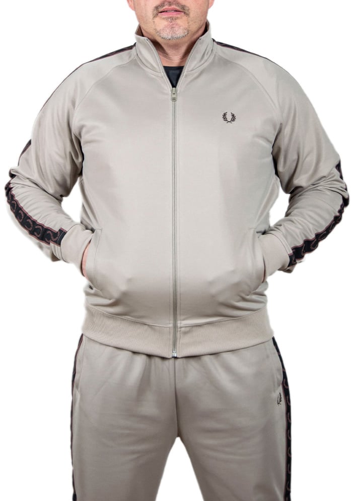 Fred Perry Fred Perry Contrast Tape Track Jacket Groen