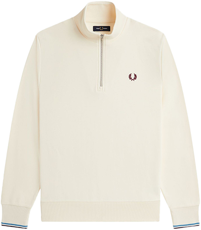 Fred Perry Fred Perry Half Zip Sweatshirt Beige