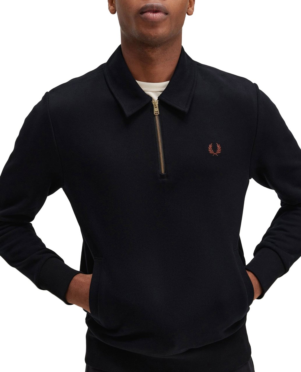 Fred Perry Fred Perry Half Zip Sweatshirt Zwart