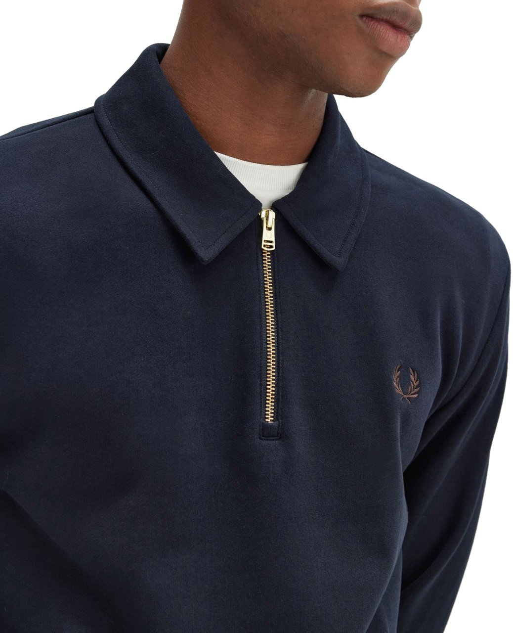 Fred Perry Fred Perry Half Zip Smock Sweatshirt Blauw