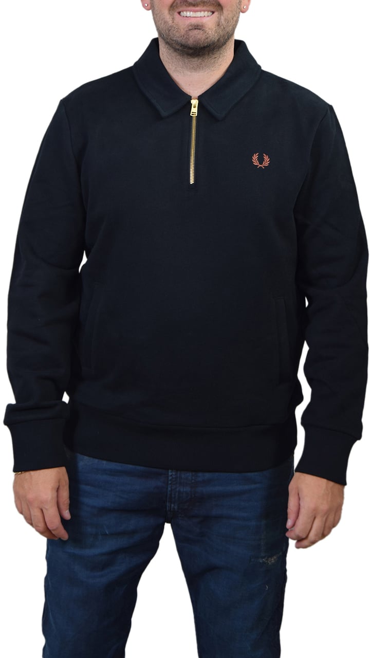 Fred Perry Fred Perry Half Zip Smock Sweatshirt Blauw