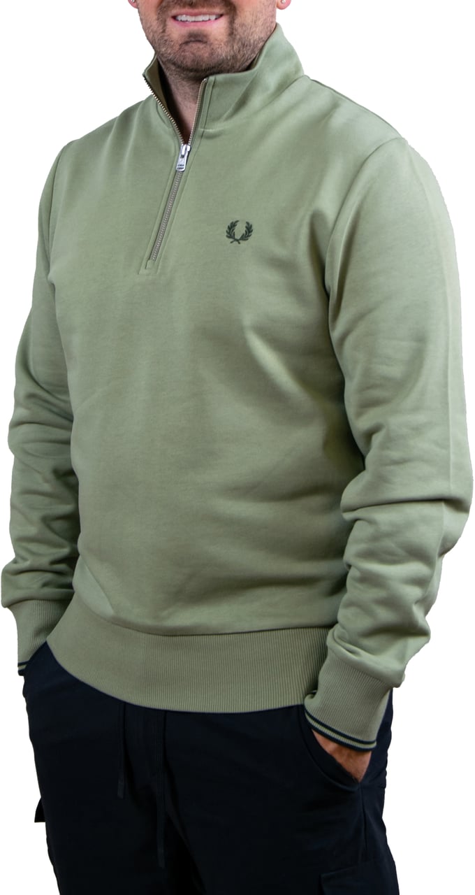 Fred Perry Fred Perry Half Zip Sweatshirt Groen