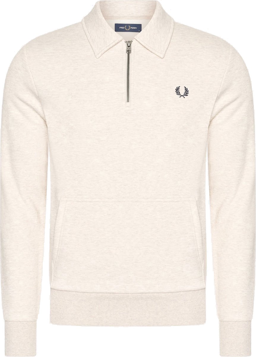 Fred Perry Fred Perry Halfzip Fleece Back Sweatshirt Beige