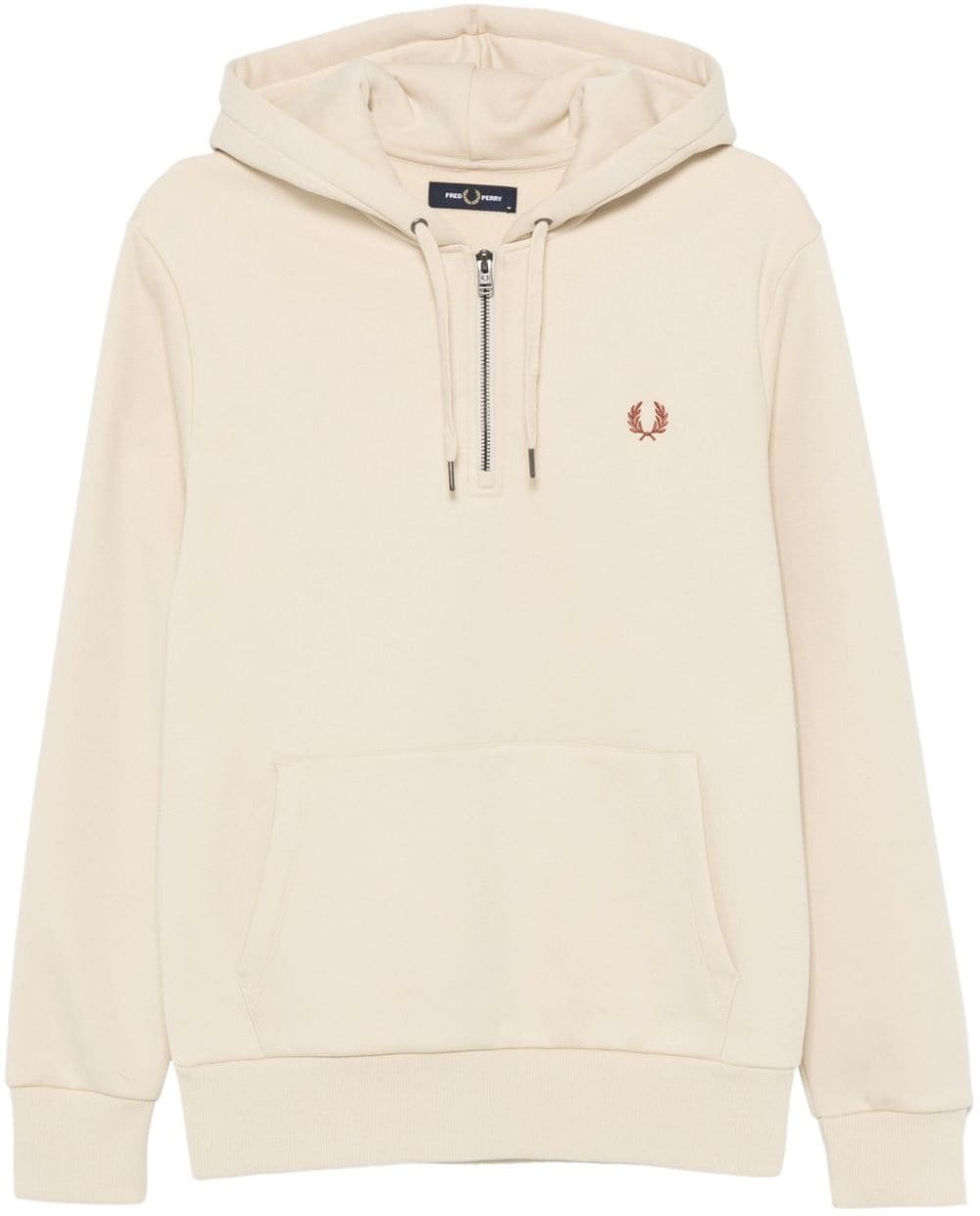 Fred Perry Fred Perry Hooded Fleece Back Sweatshirt Beige