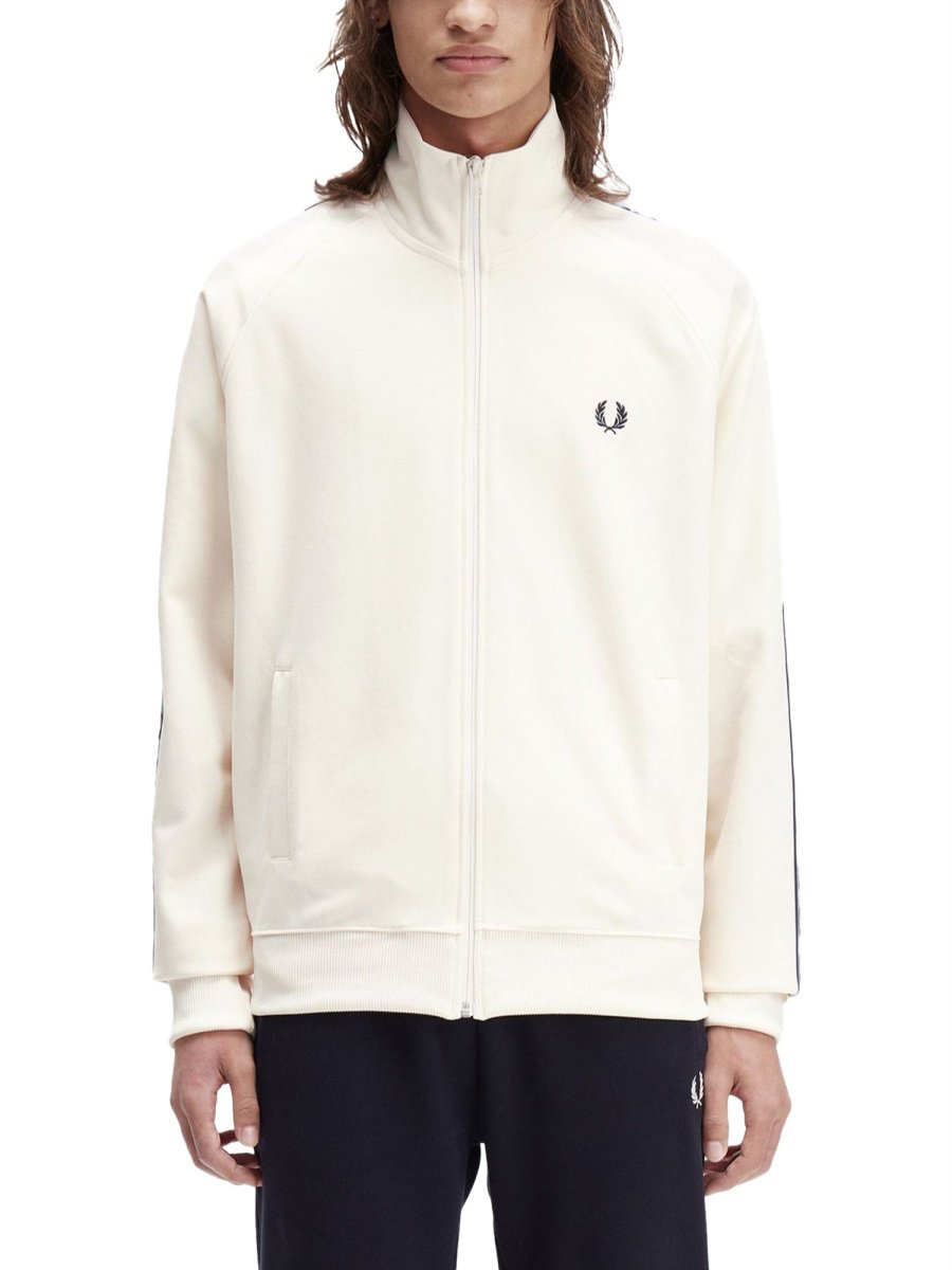 Fred Perry "TRACK" JACKET WITH CONTRASTING WEBBING Beige