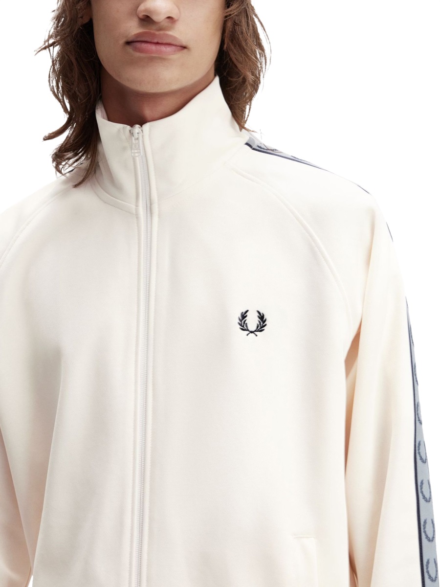 Fred Perry "TRACK" JACKET WITH CONTRASTING WEBBING Beige